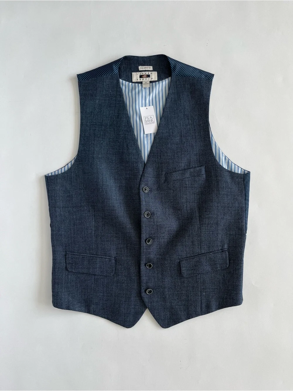 NWT Joseph Abboud Navy Blue Tailored Wool Vest